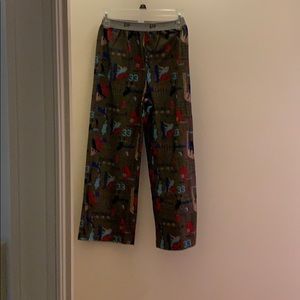 Gap‎ Kids Boys PJ Pants Football Print Olive Green Size 10